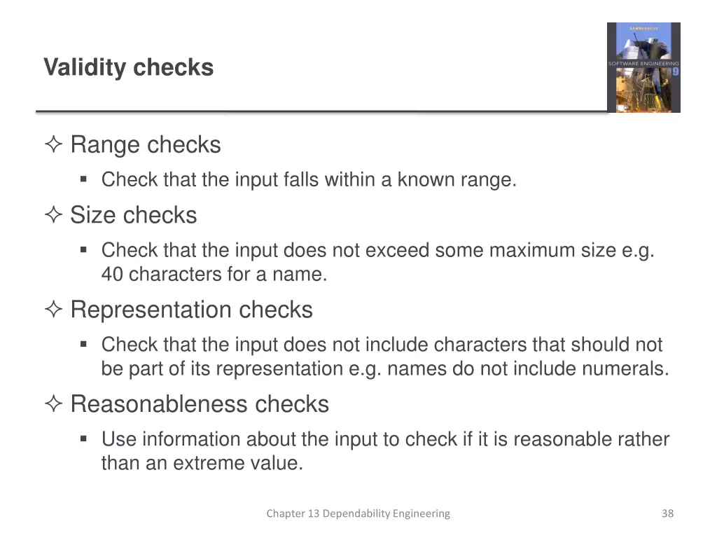 validity checks