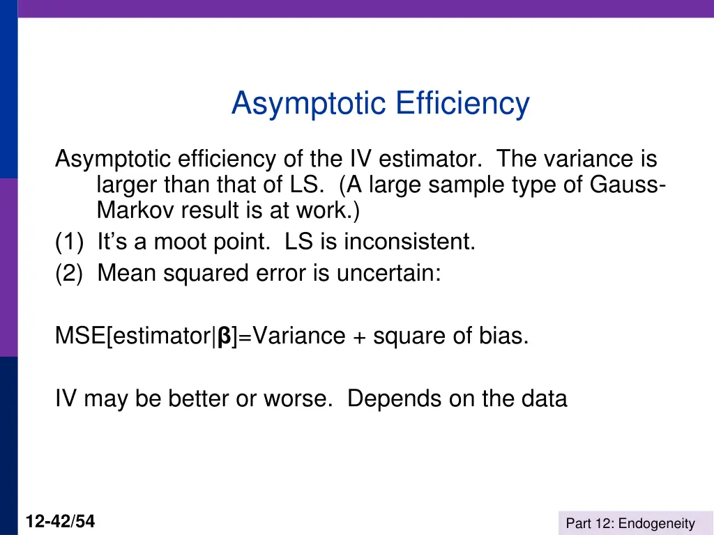 asymptotic efficiency