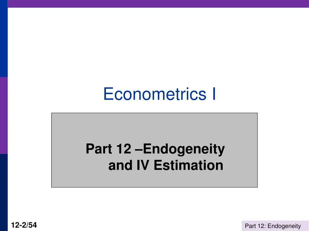 econometrics i 1
