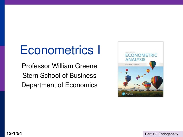 econometrics i