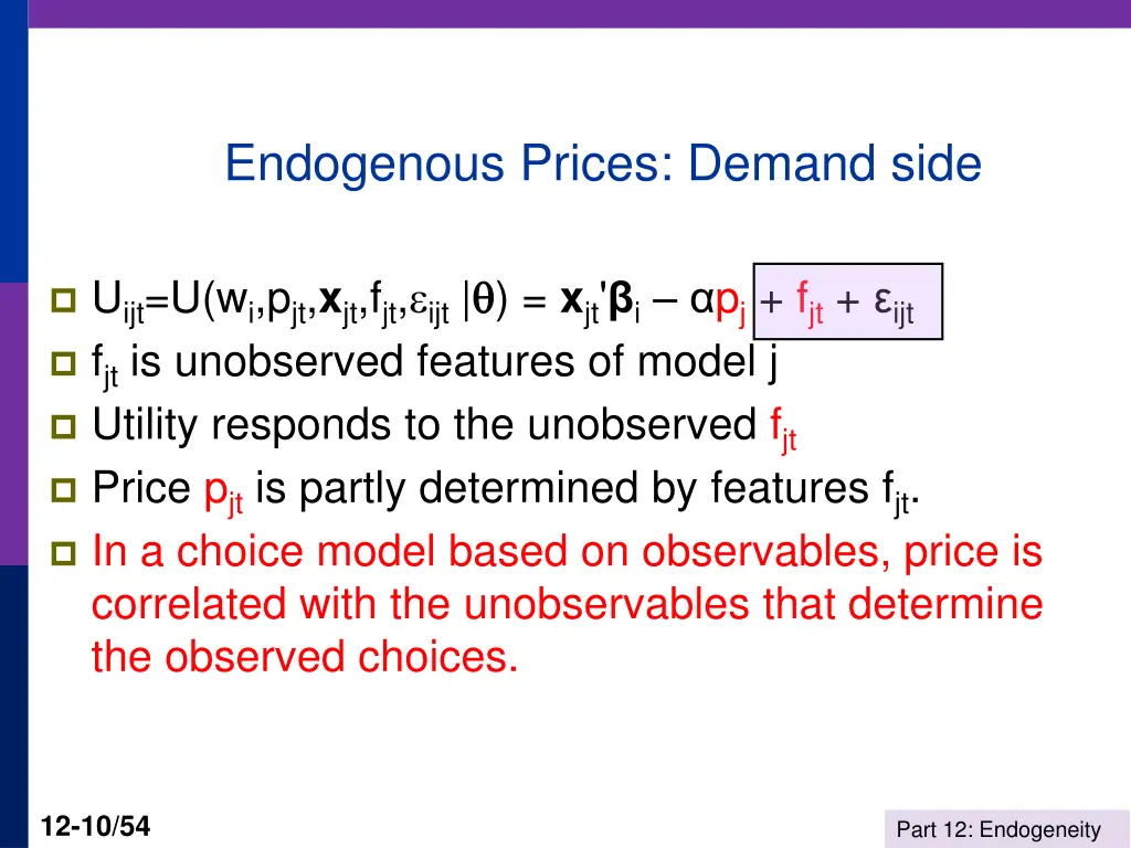 endogenous prices demand side