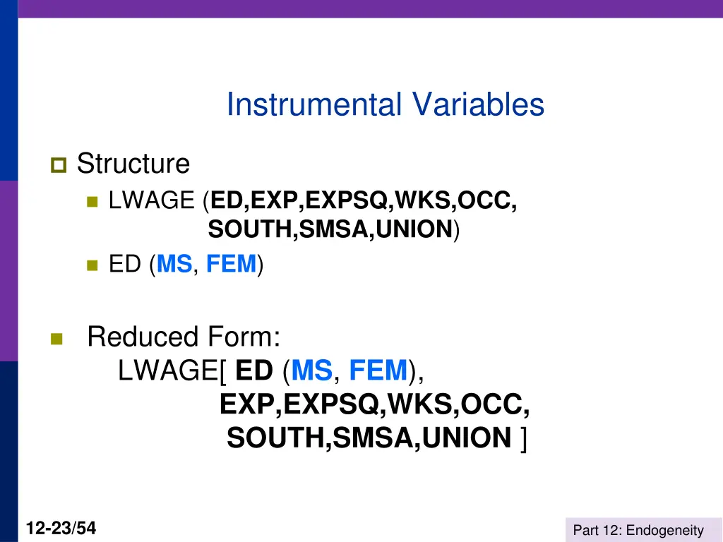instrumental variables