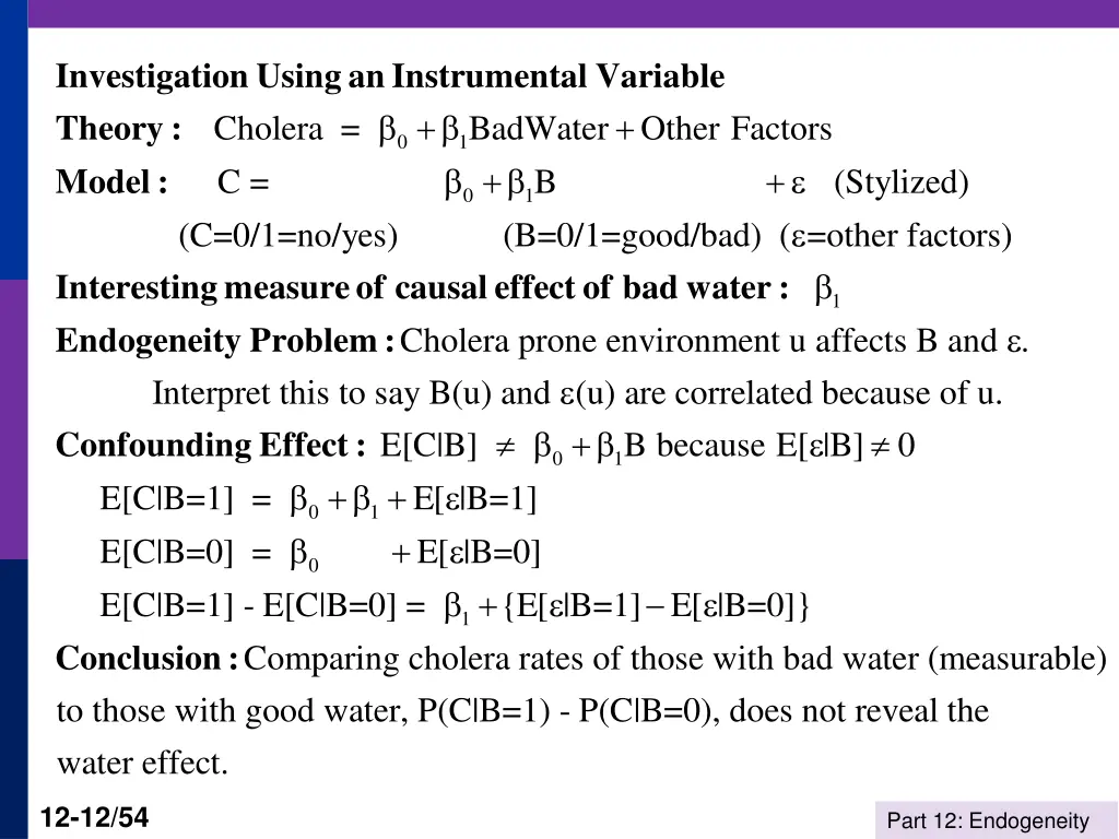 investigation using an instrumental variable