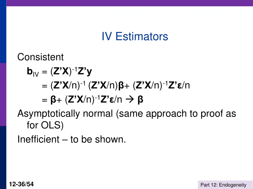iv estimators