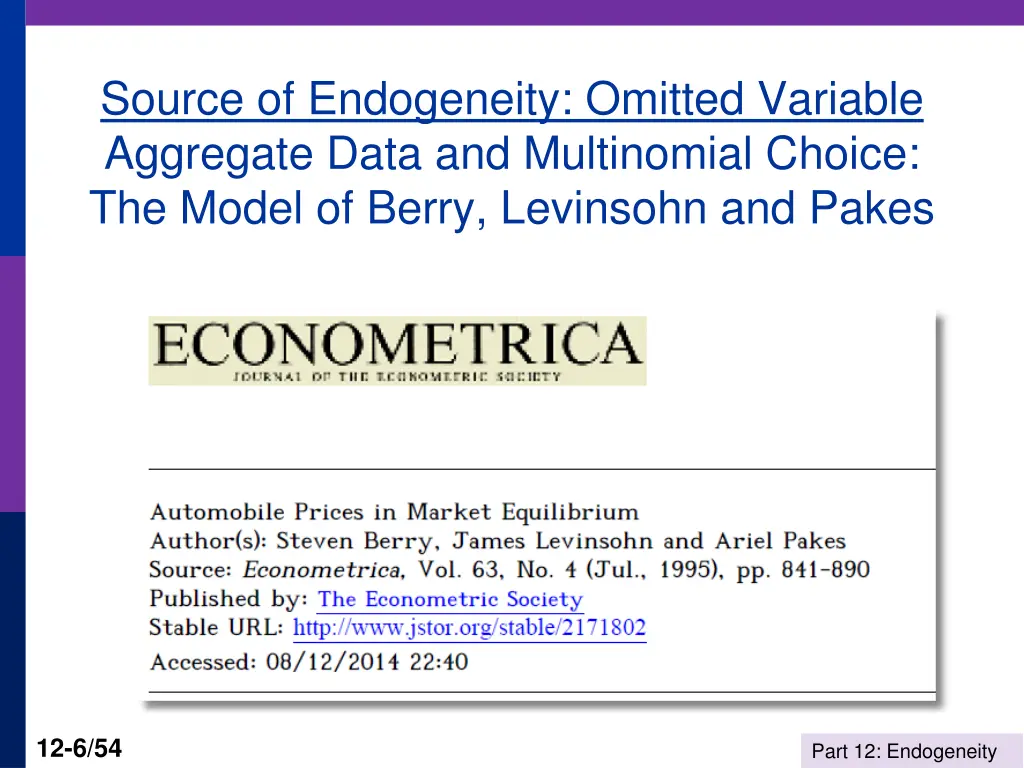 source of endogeneity omitted variable aggregate