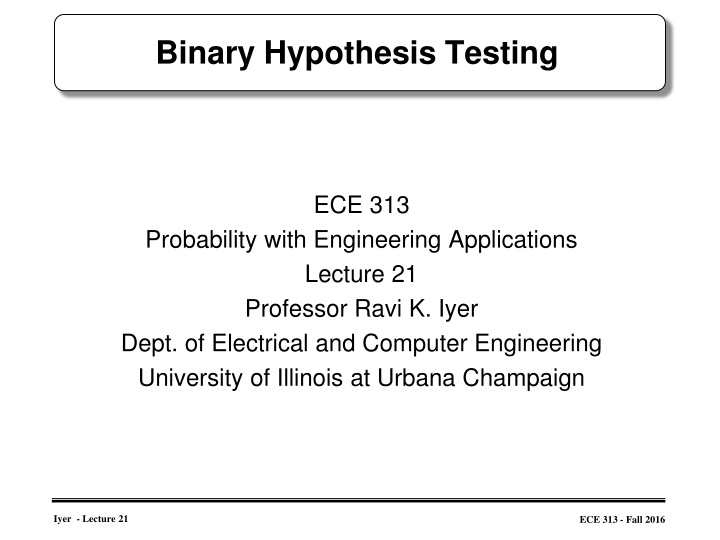 binary hypothesis testing
