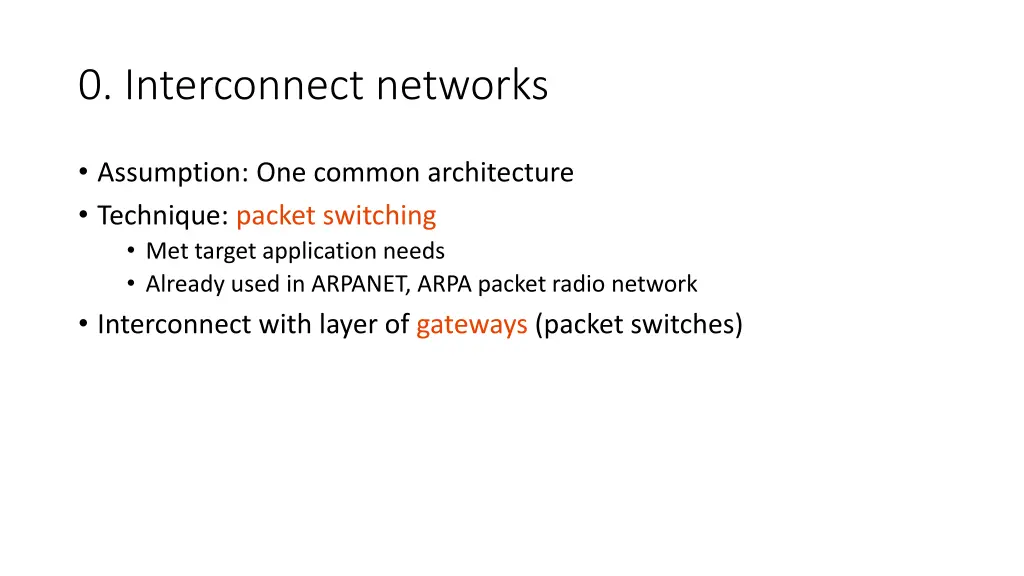 0 interconnect networks