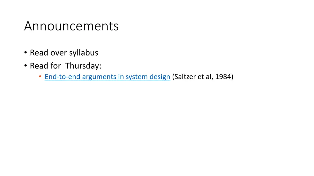 announcements