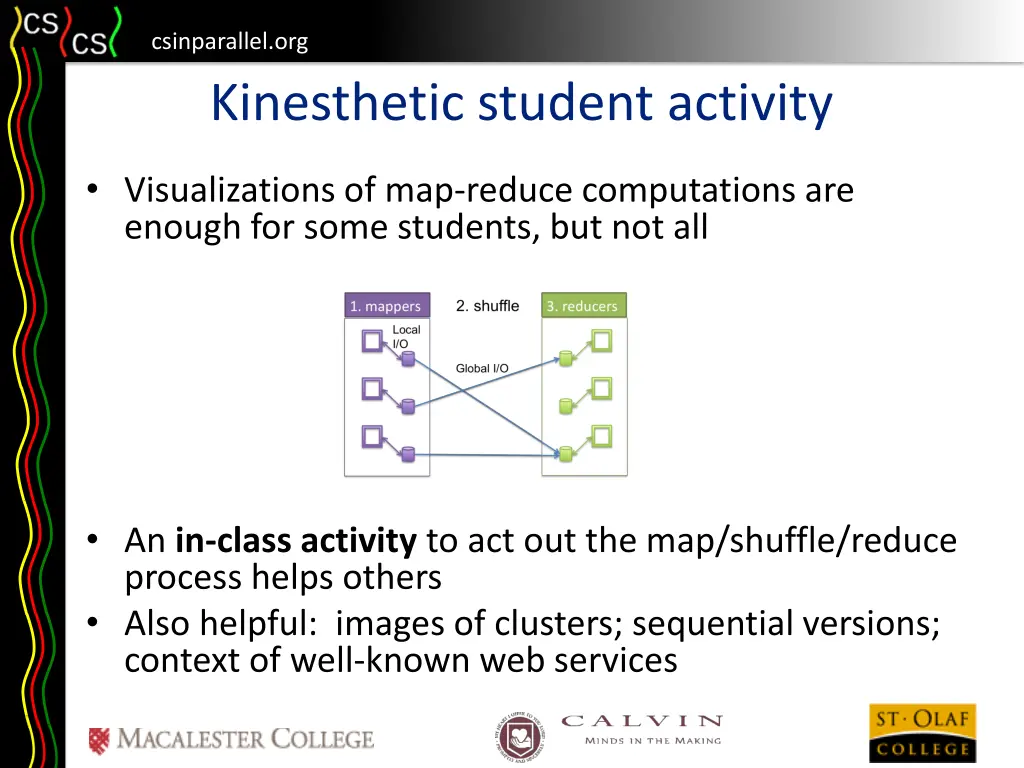csinparallel org kinesthetic student activity