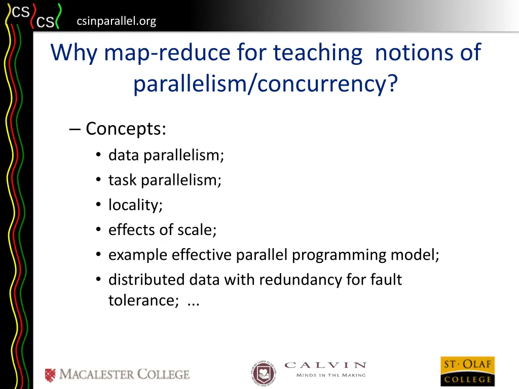 csinparallel org why map reduce for teaching