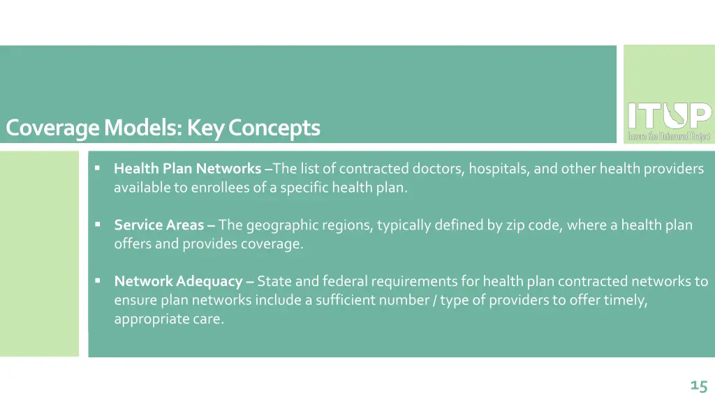 coverage models key concepts
