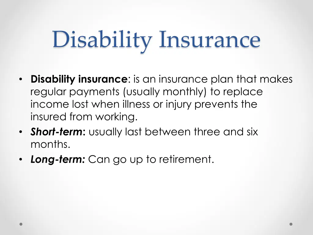 disability insurance