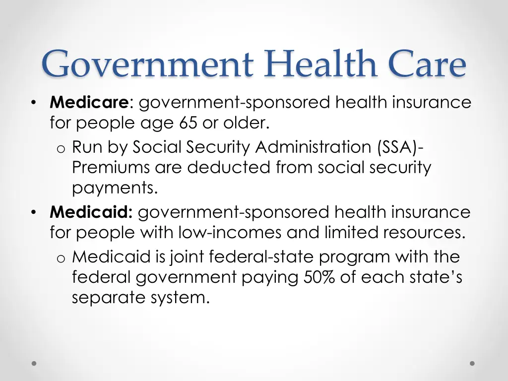 government health care medicare government