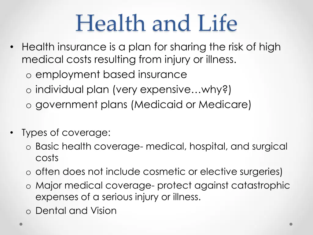 health and life health insurance is a plan