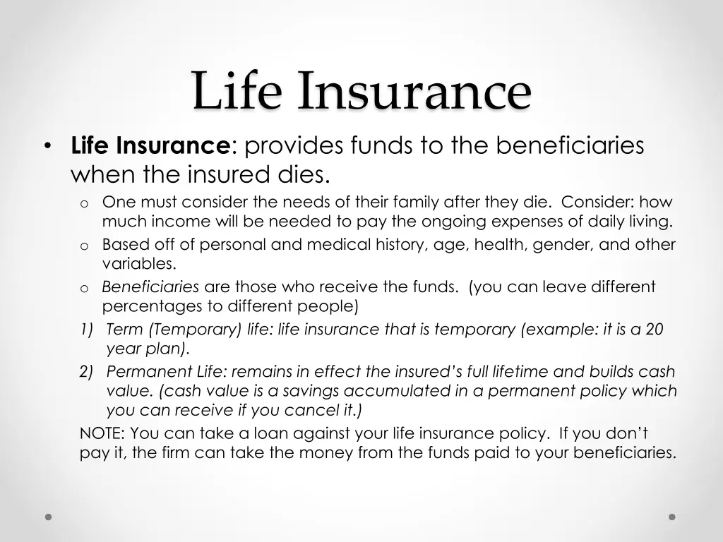 life insurance life insurance provides funds
