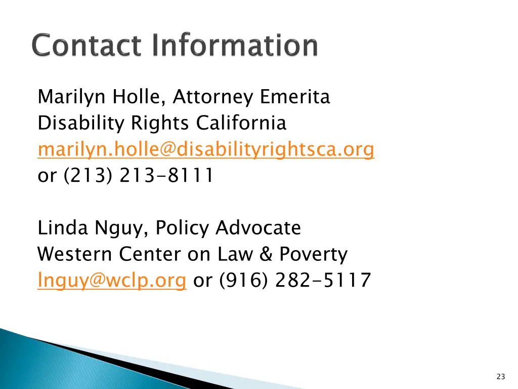 marilyn holle attorney emerita disability rights