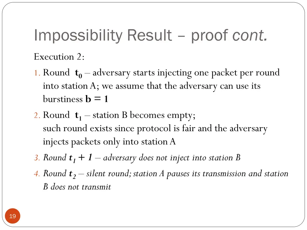 impossibility result proof cont
