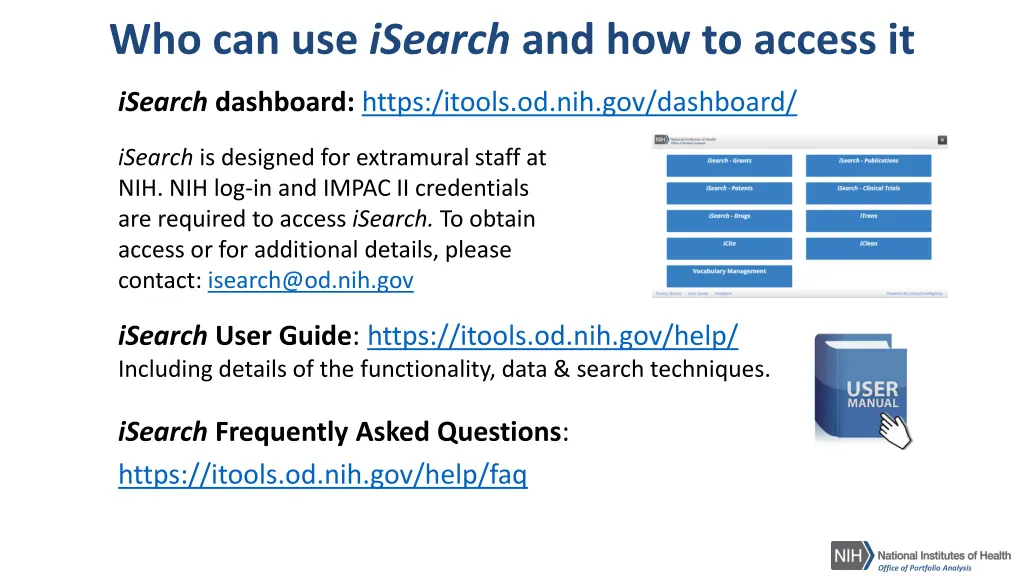 who can use isearch and how to access it
