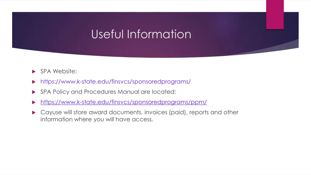 useful information