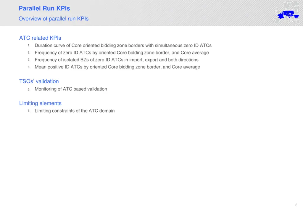 parallel run kpis 1