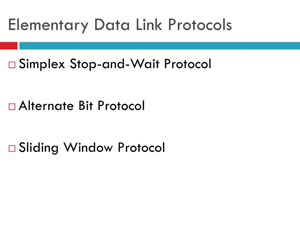 elementary data link protocols