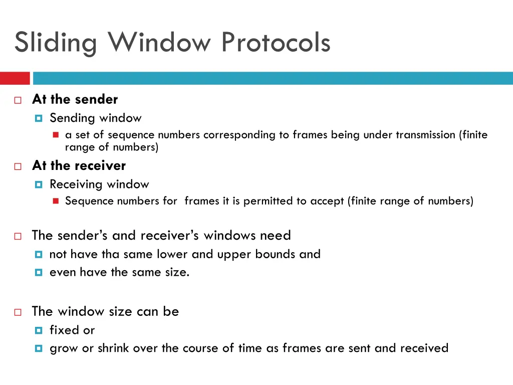 sliding window protocols 1