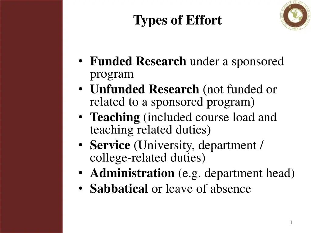 types of effort