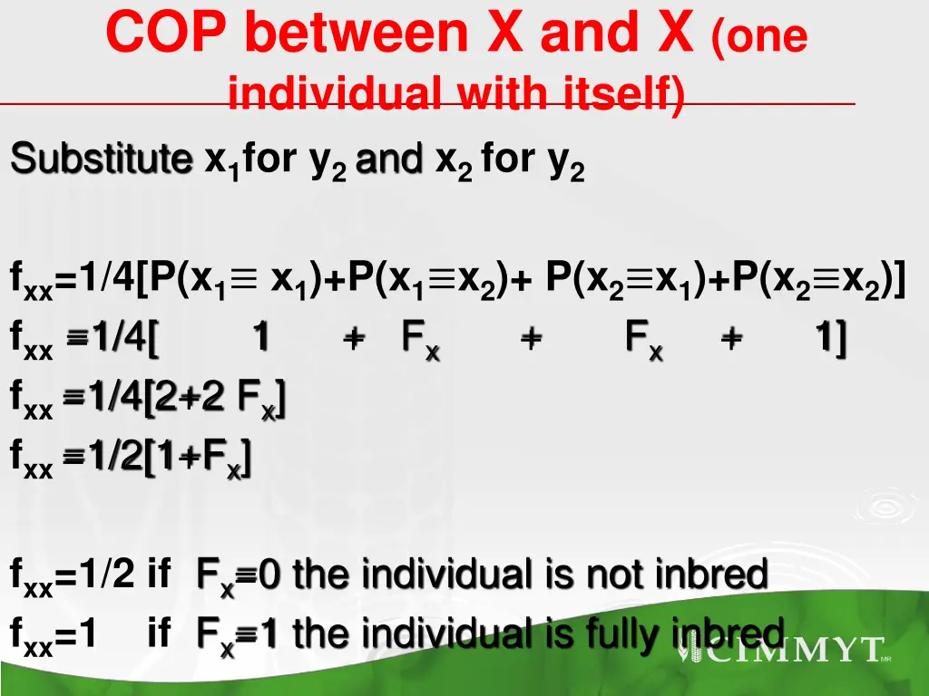 cop between x and x one individual with itself