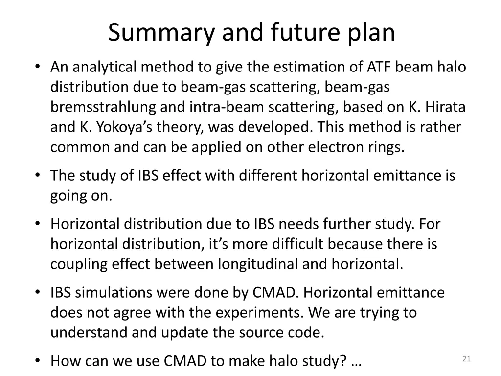 summary and future plan
