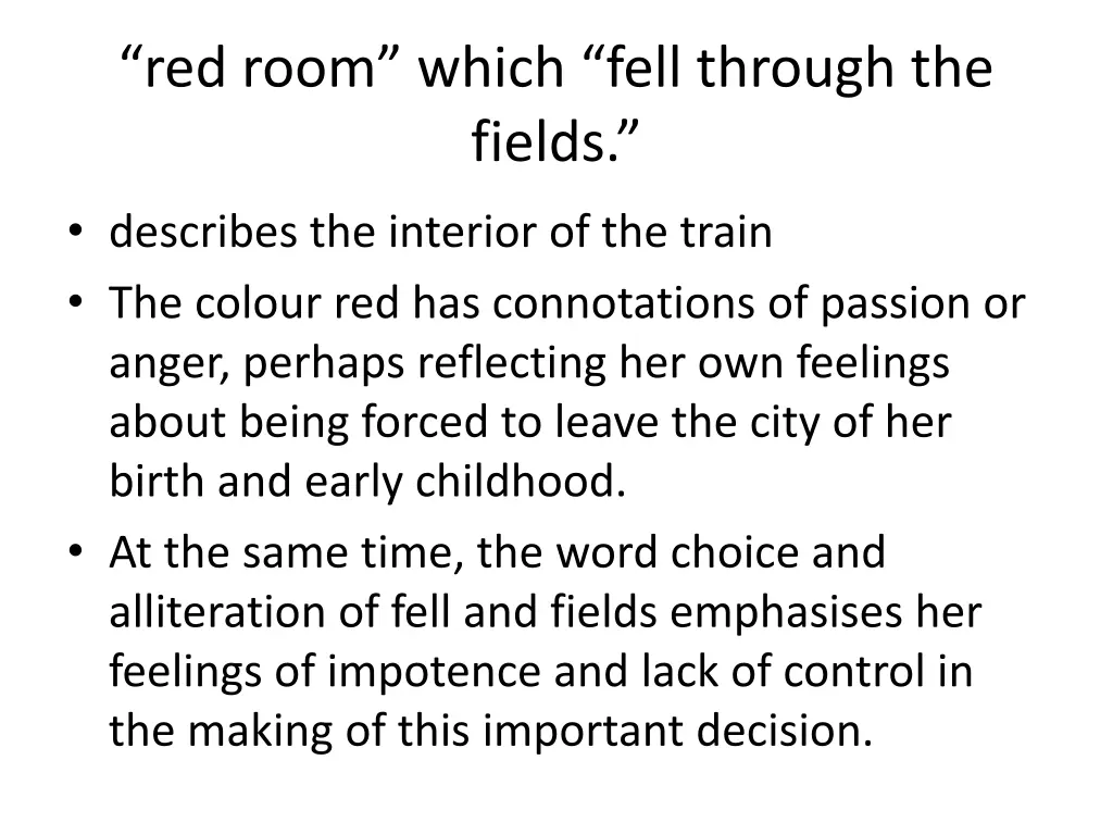 red room which fell through the fields