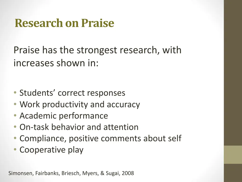 research on praise