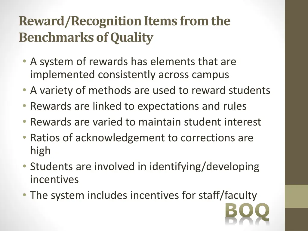 reward recognition items from the benchmarks