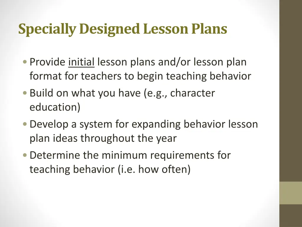 specially designed lesson plans