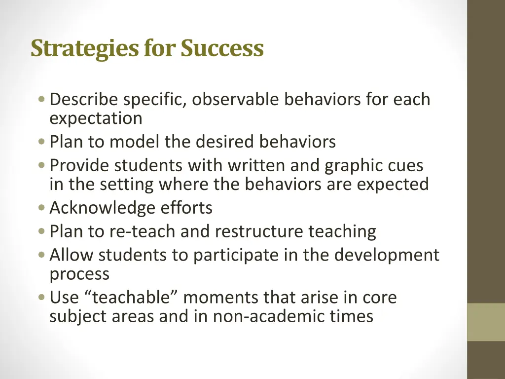 strategies for success