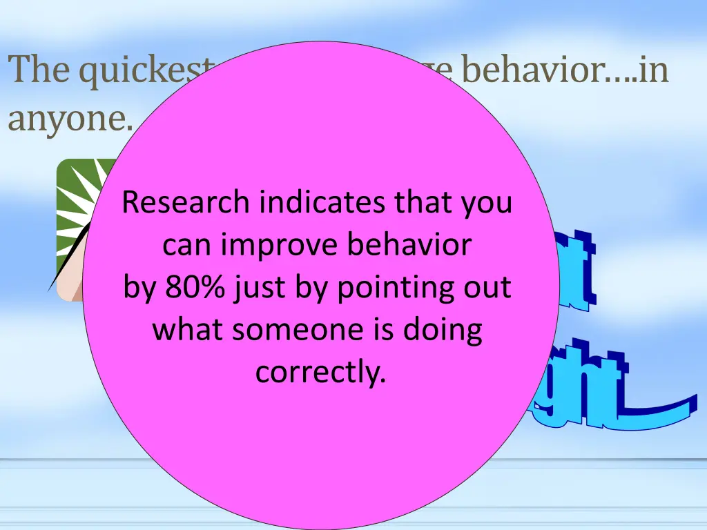 the quickest way to change behavior in anyone