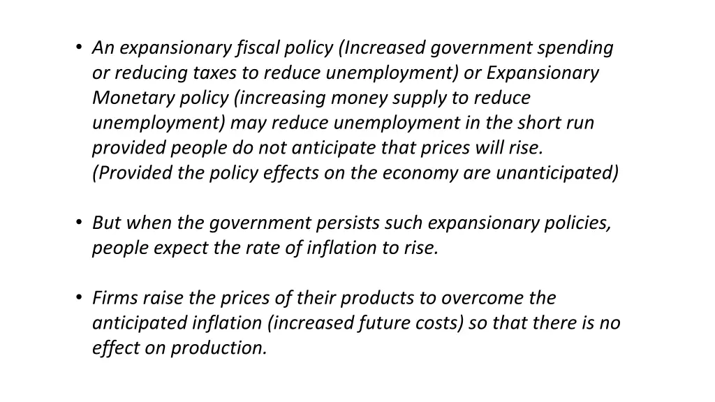 an expansionary fiscal policy increased