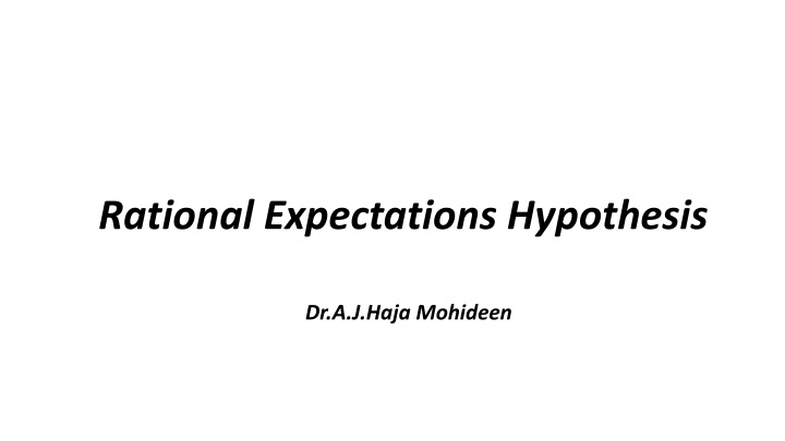 rational expectations hypothesis