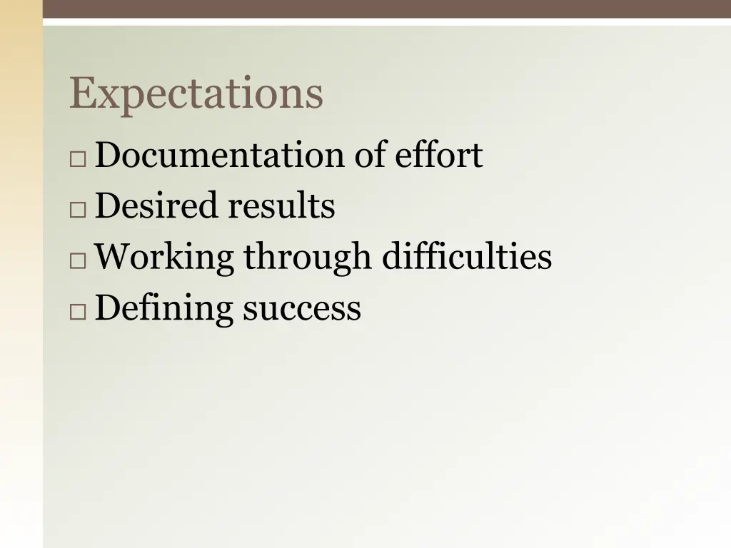 expectations