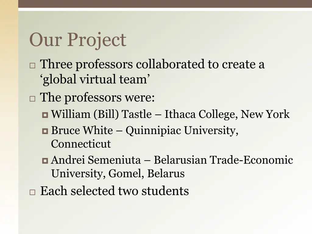 our project