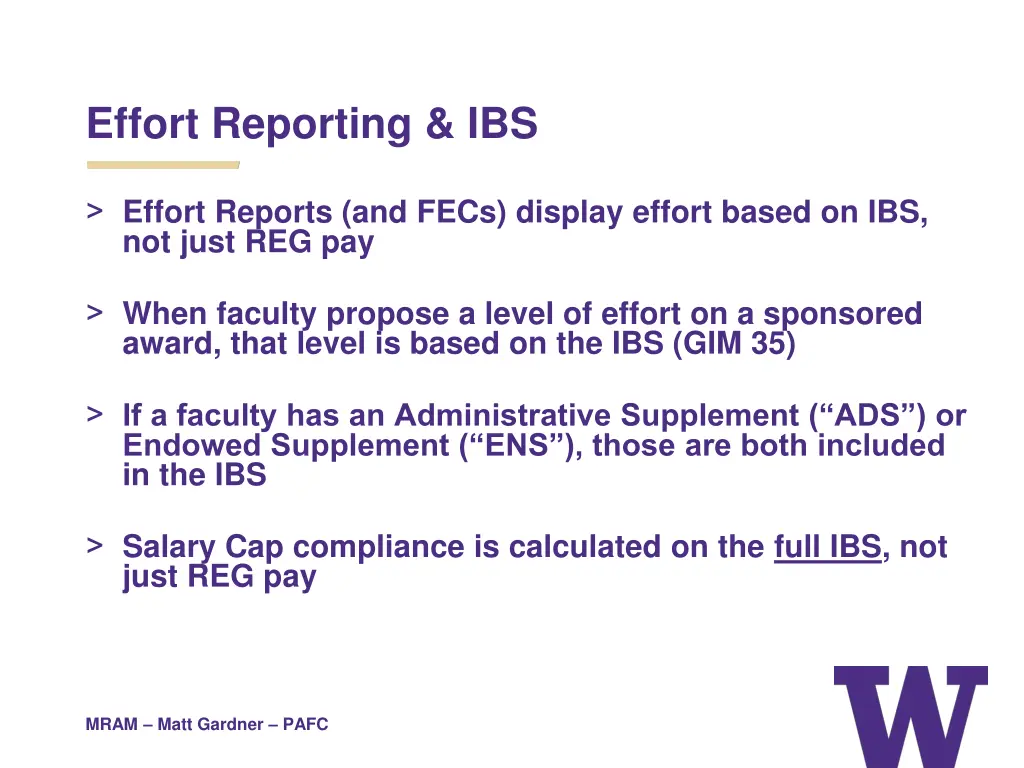 effort reporting ibs