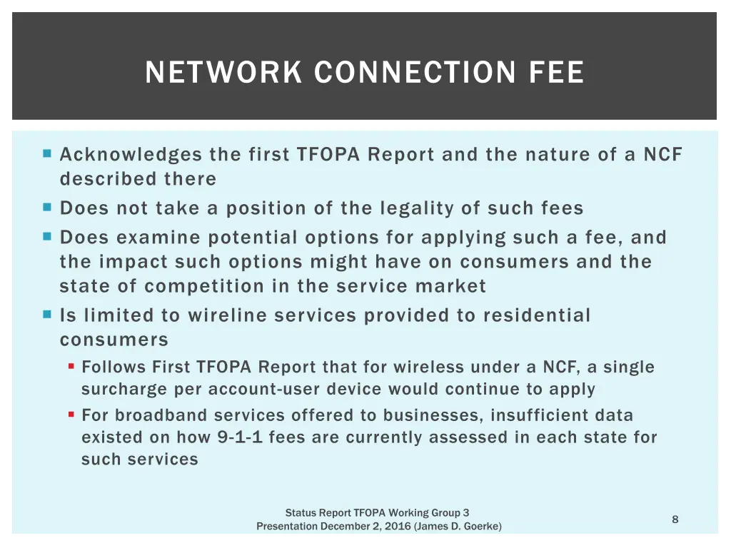 network connection fee