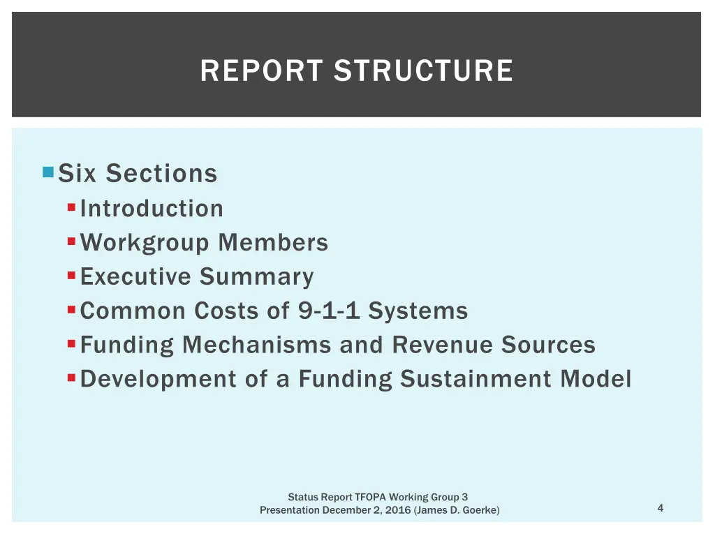 report structure