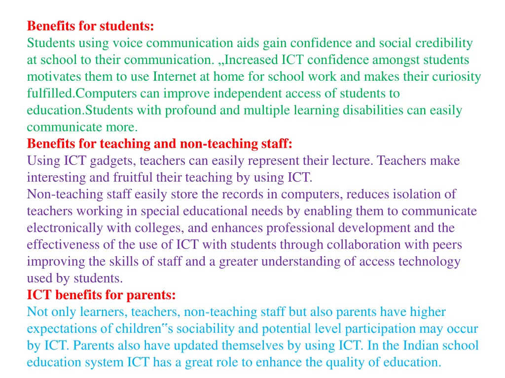 benefits for students students using voice