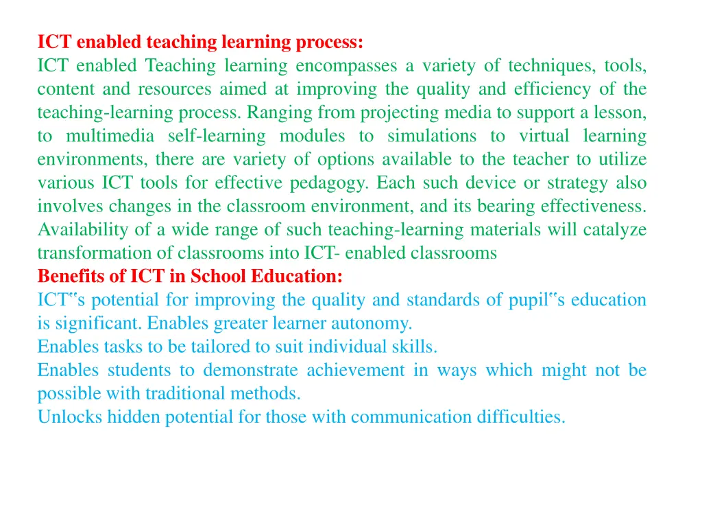 ict enabled teaching learning process ict enabled