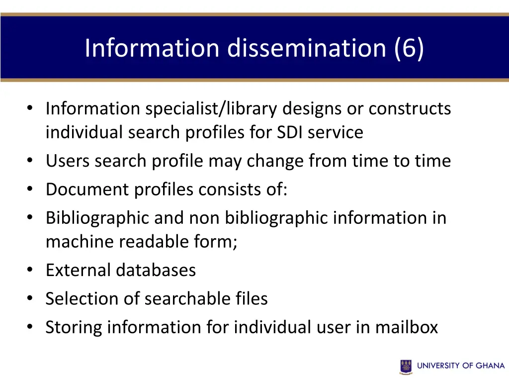 information dissemination 6