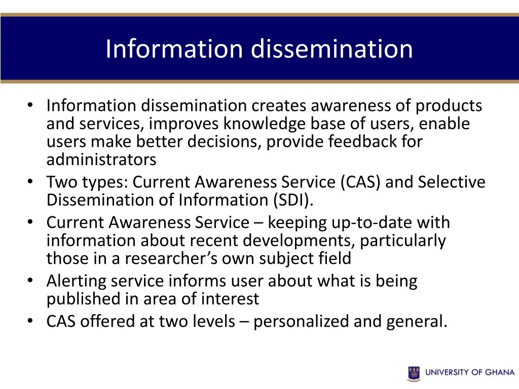 information dissemination