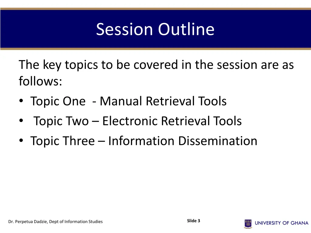 session outline