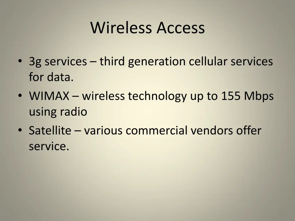 wireless access
