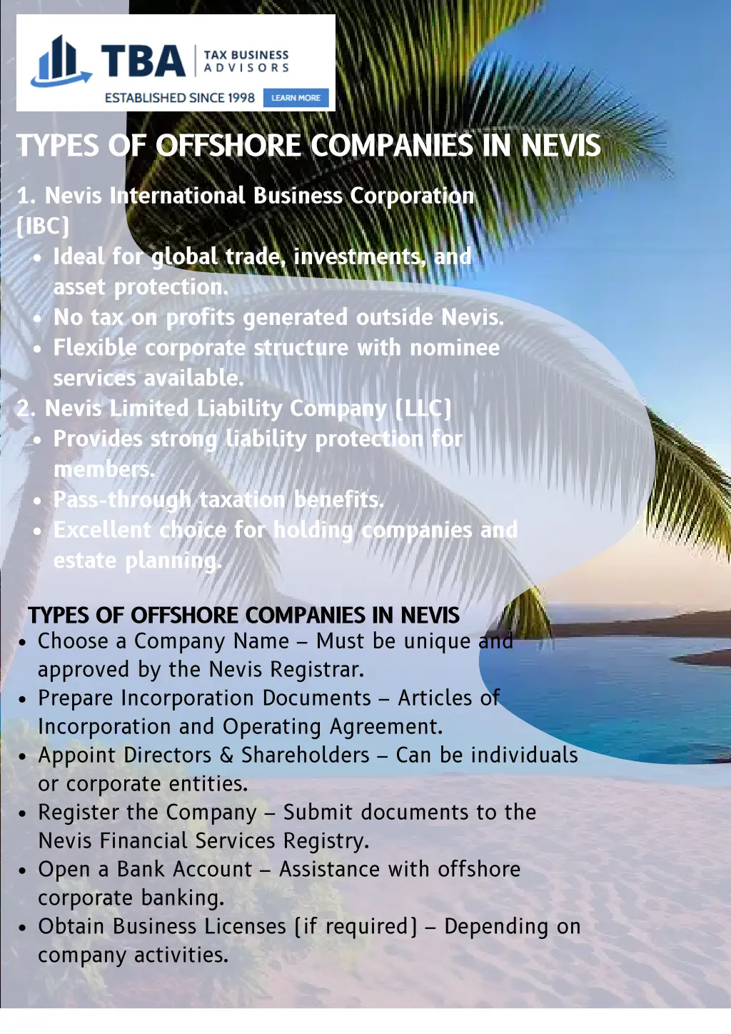 types of offshore companies in nevis