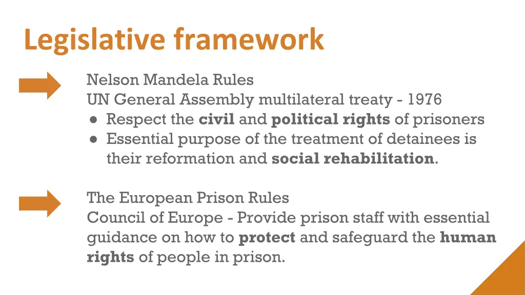 legislative framework